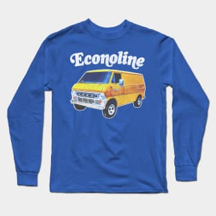 1970s Custom Econoline Van / Faded Thrift Style Retro Design Long Sleeve T-Shirt